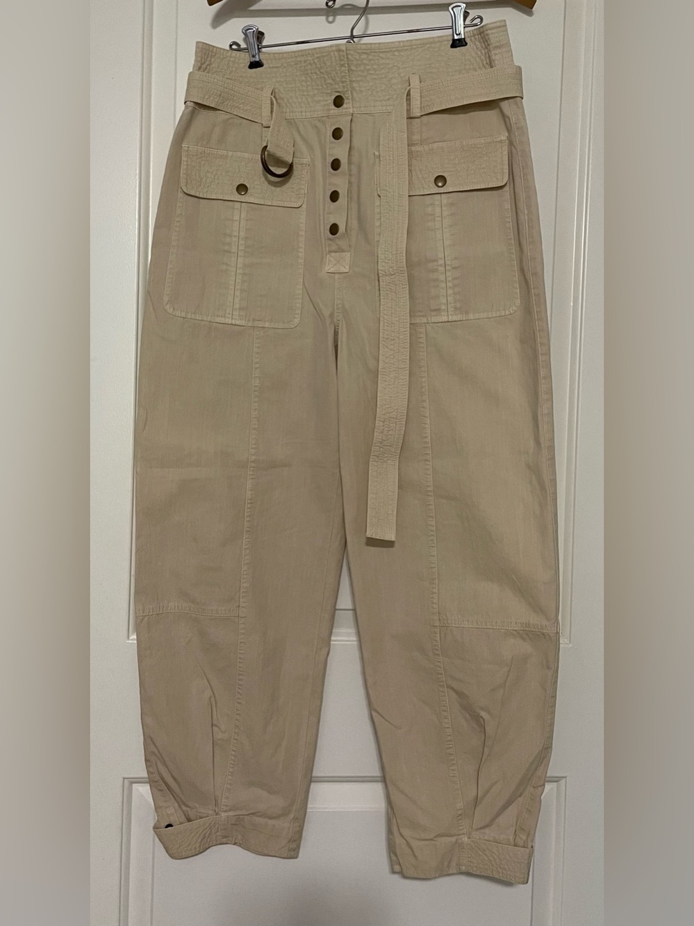 Ulla Johnson Size 10, Oliver cargo non stretch belted pants